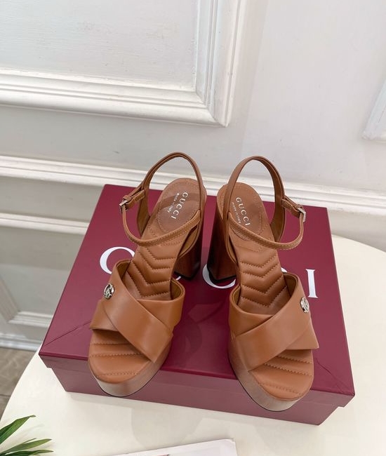 Gucci Double G Buckle Strap Platform High Heel Sandals