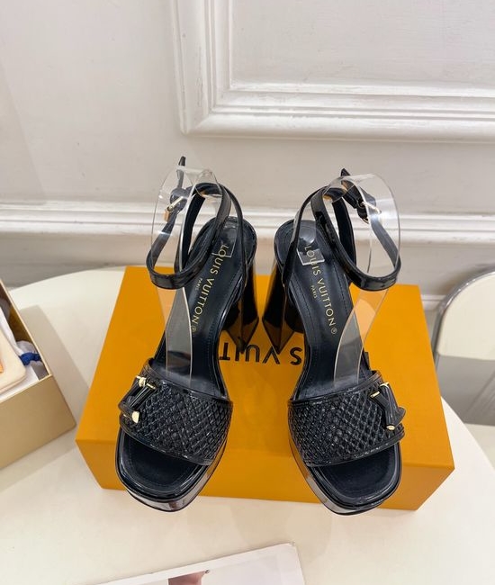 Louis Vuitton LV V Cut Platform Stiletto Heel Sandals