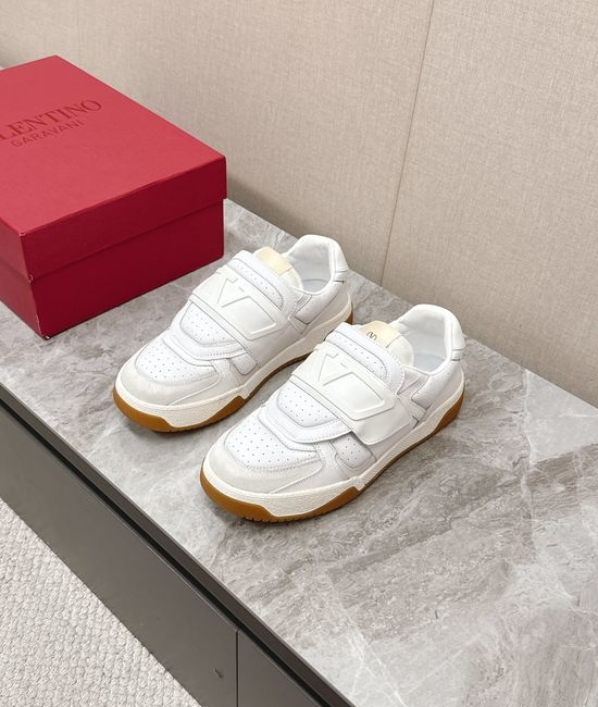Valentino Leather Panel Casual Sneakers Breathable Lining Comfortable Daily Shoes