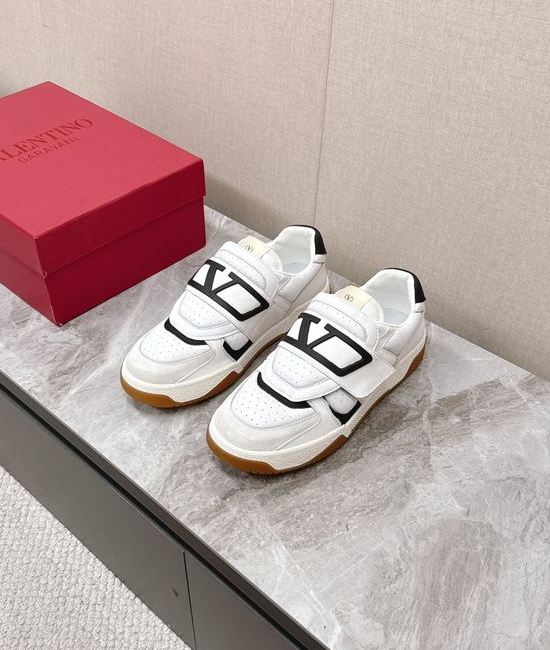 Valentino Leather Panel Casual Sneakers Breathable Lining Comfortable Daily Shoes