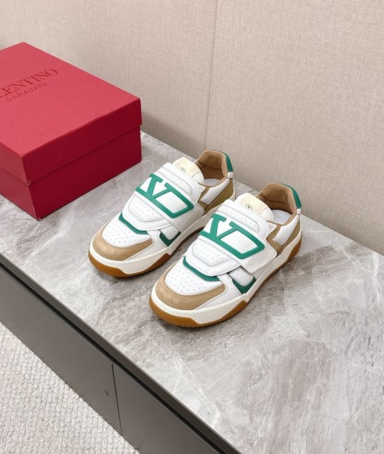 Valentino Leather Panel Casual Sneakers Breathable Lining Comfortable Daily Shoes
