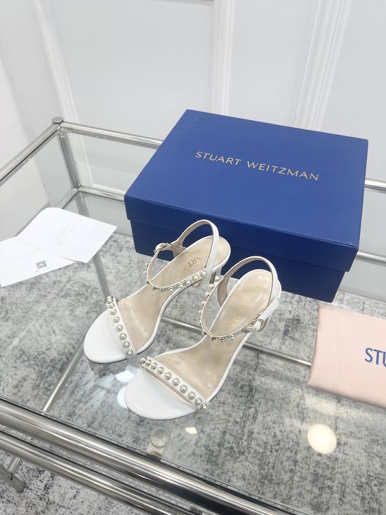 Stuart Weitzman Pearl Strappy High Heels with Original Design