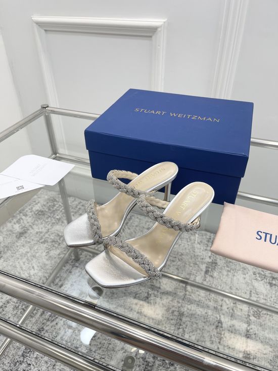 Stuart Weitzman Pearl Strappy High Heels with Original Design