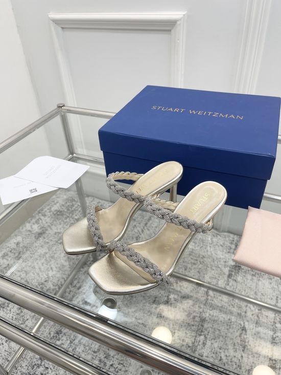 Stuart Weitzman Pearl Strappy High Heels with Original Design