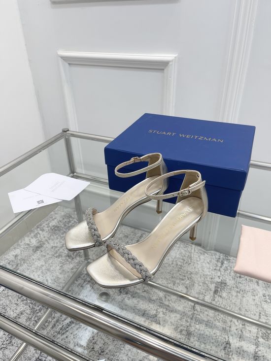 Stuart Weitzman Pearl Strappy High Heels with Original Design