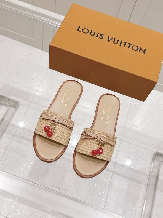 Louis Vuitton Decorative Pendant Flat Slide Sandals Premium Upper Durable Outsole