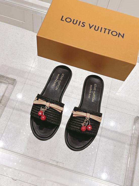Louis Vuitton Decorative Pendant Flat Slide Sandals Premium Upper Durable Outsole