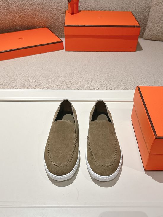 Hermes Classic Slip-On Loafers with Premium Leather Upper