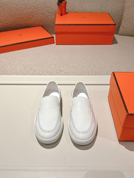 Hermes Classic Slip-On Loafers with Premium Leather Upper