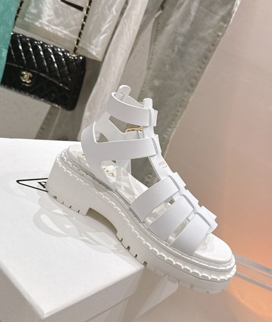 Prada Cross Strap Thick Sole Lightweight Non Slip Beach Sandals