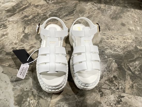 Prada Genuine Leather Platform Comfortable Casual Sandals