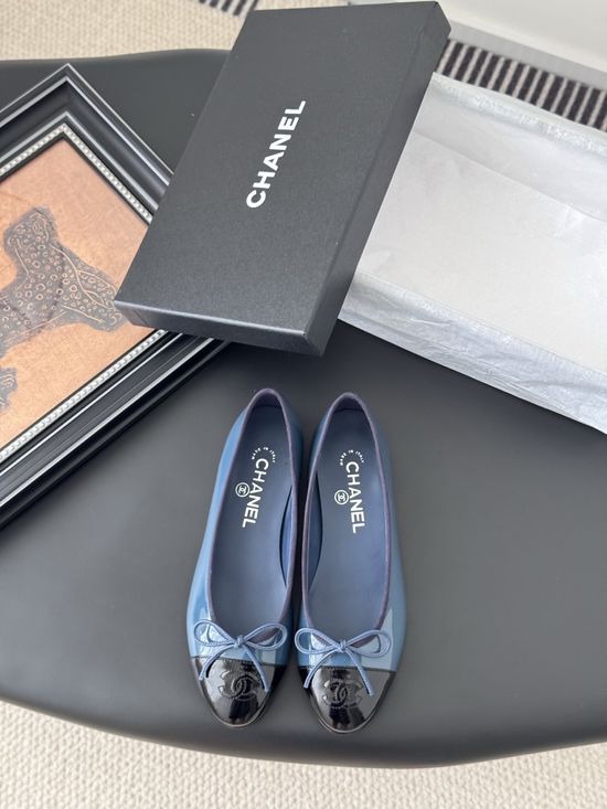 Chanel Classic Round Toe Low Heel Ballet Flats with Leather Sole