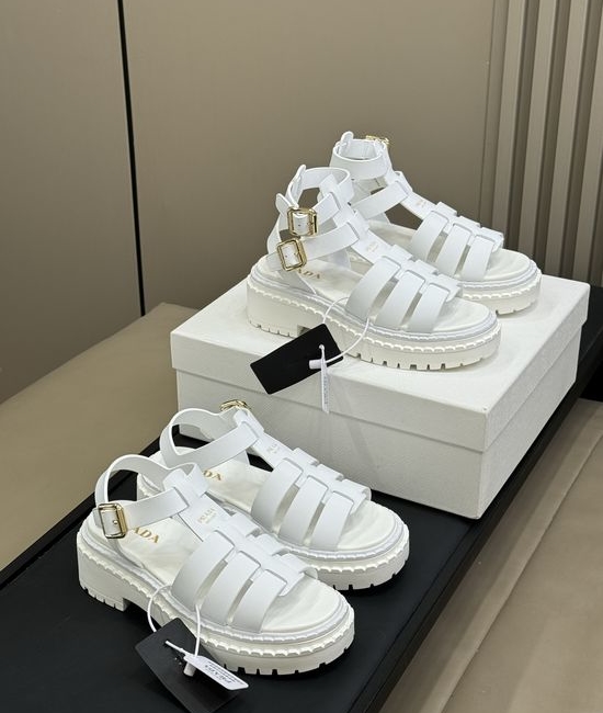 Prada Retro Roman Sandals Comfortable with Socks