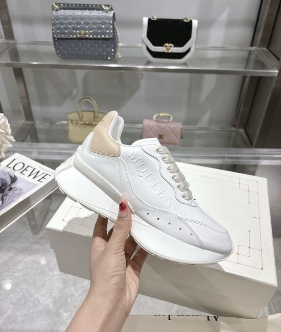 McQueen Premium Leather Casual Sports Shoes Breathable Soft Lining