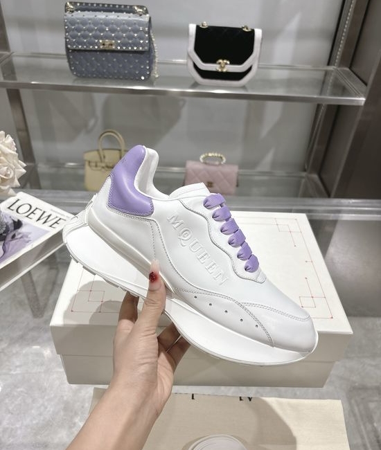 McQueen Premium Leather Casual Sports Shoes Breathable Soft Lining