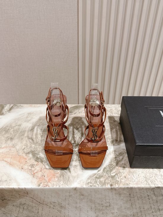 Yves Saint Laurent Patent Leather Stiletto Heel Square Toe Dress Shoes