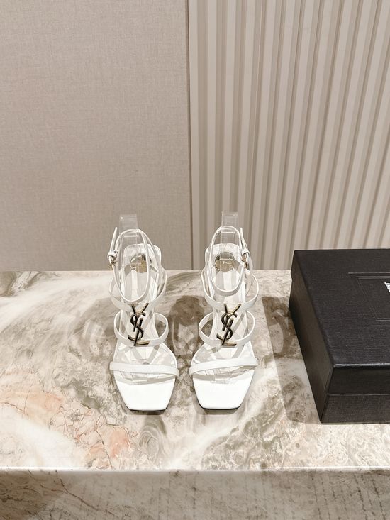 Yves Saint Laurent Patent Leather Stiletto Heel Square Toe Dress Shoes