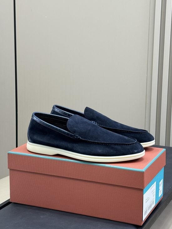Loro Piana Crocodile Embossed Leather Loafers Classic Style