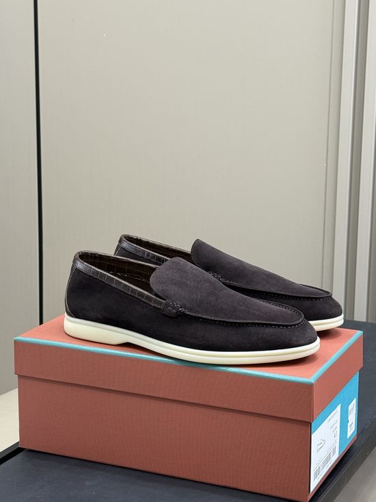 Loro Piana Crocodile Embossed Leather Loafers Classic Style