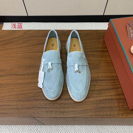 Loro Piana Stitched Edge Loafers Silky Suede Upper Comfortable Lining Anti-slip Sole