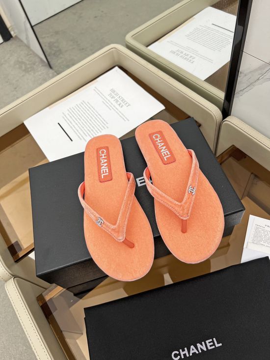 Chanel Premium Flip Flops Soft Sheepskin Upper Leather Sole