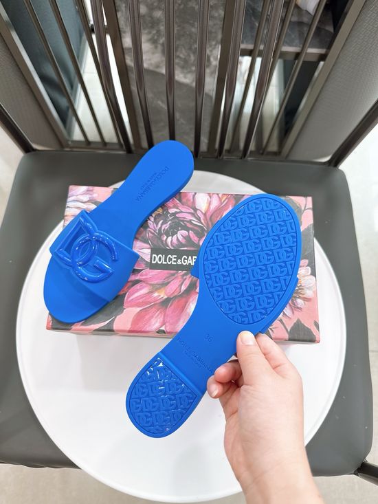 Dolce & Gabbana Glossy TPU 3D Logo Flat Slippers Premium Quality