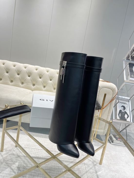 Givenchy Premium Rhinestone Buckle Tall Boots Genuine Leather