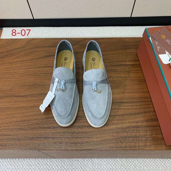 Loro Piana Color Block Loafers Soft Suede Upper Hand Stitched Durable Sole