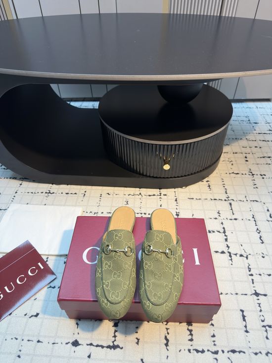 Gucci Horsebit Slip On Mules Versatile Daily Casual Shoes
