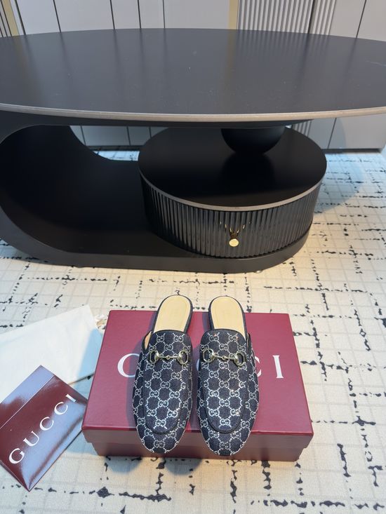 Gucci Horsebit Slip On Mules Versatile Daily Casual Shoes