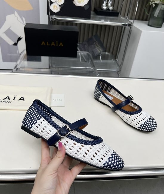 Alaia Woven Hollow Out Slip On Shoes Soft Sheepskin Insole