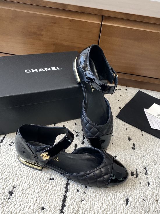 Chanel Classic Round Toe Soft Leather Ballet Flat Shoes