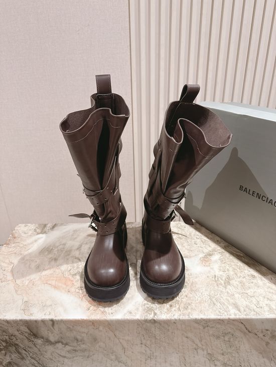 Balenciaga Trendy Thick-soled Boots with Logo and Non-slip Sole
