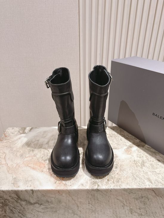 Balenciaga Trendy Thick-soled Boots with Logo and Non-slip Sole