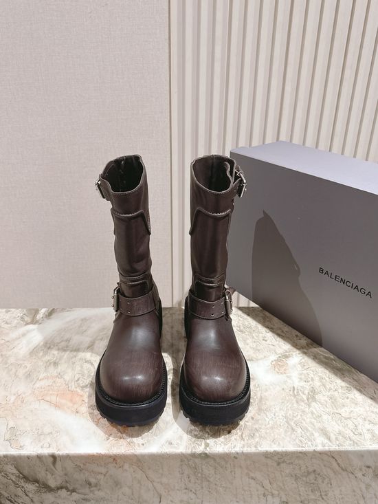 Balenciaga Trendy Thick-soled Boots with Logo and Non-slip Sole