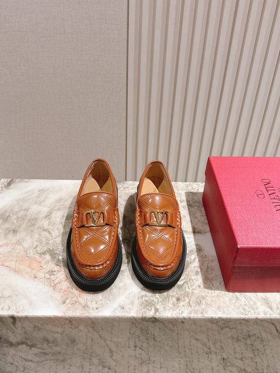 Valentino Stylish Loafers with Silk Leather and Gear Sole