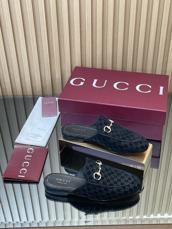 Gucci Embossed Pattern Suede Loafers with Horsebit Hardware