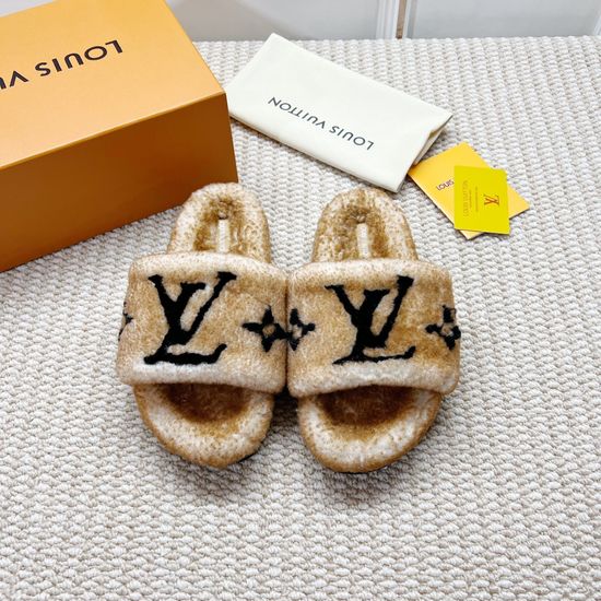 Louis Vuitton Soft Fleece Lined Comfortable Home Slippers