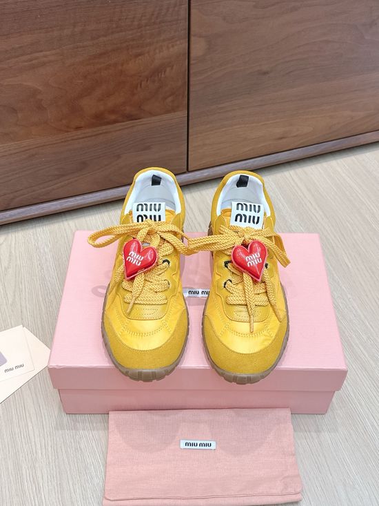 Miu Miu Suede Fabric Thick Sole Comfortable Casual Sneakers