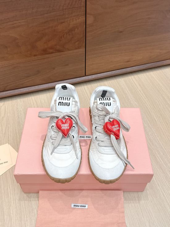 Miu Miu Suede Fabric Thick Sole Comfortable Casual Sneakers