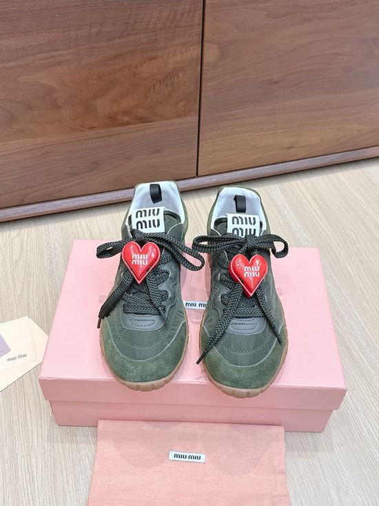 Miu Miu Suede Fabric Thick Sole Comfortable Casual Sneakers