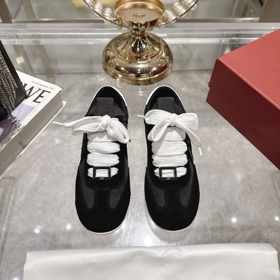Roger Viver RV Elegant Suede Loafers with Diamond Buckle Detail