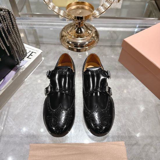 Miu Miu Sophisticated Brogue Oxfords with TPU Outsole