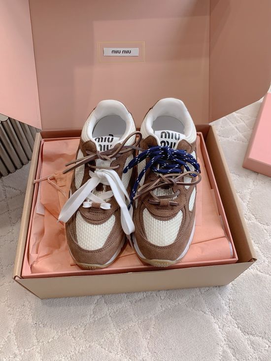 Miu Miu Vintage Distressed Dad Shoes with Thick Soles