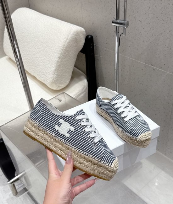 Celine Premium Espadrille Platform Canvas Casual Comfort Shoes