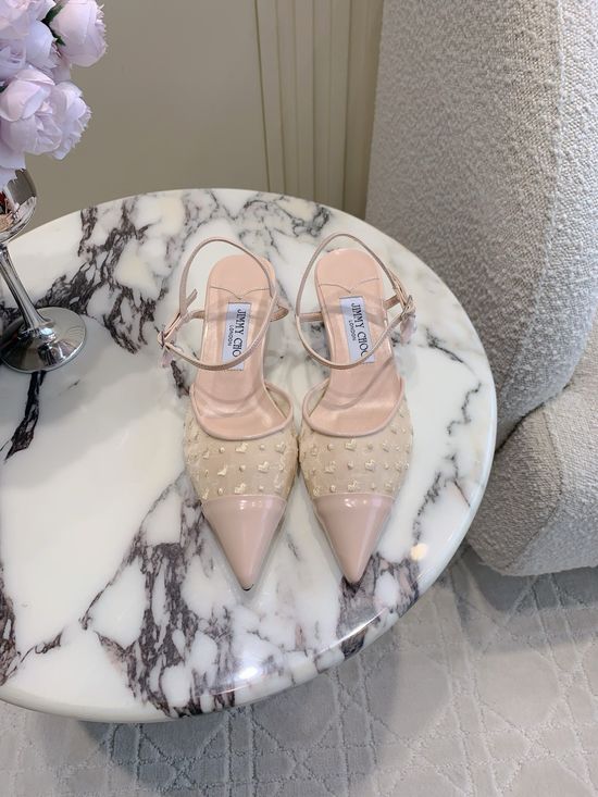 Jimmy Choo Mesh Embroidery High Heels, Gentle and Chic