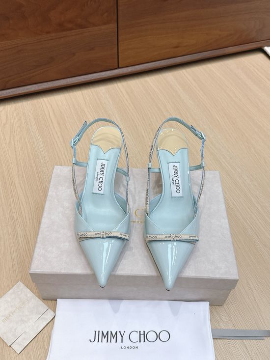 Jimmy Choo Bowknot Patent Leather Kitten Heel Sandals Elegant Comfortable