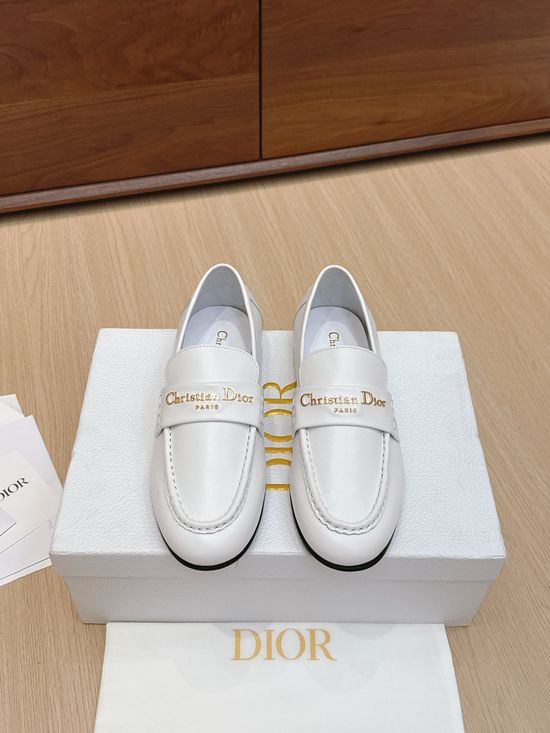 Christian Dior Round Toe Flat Loafers, Exquisite and Elegant