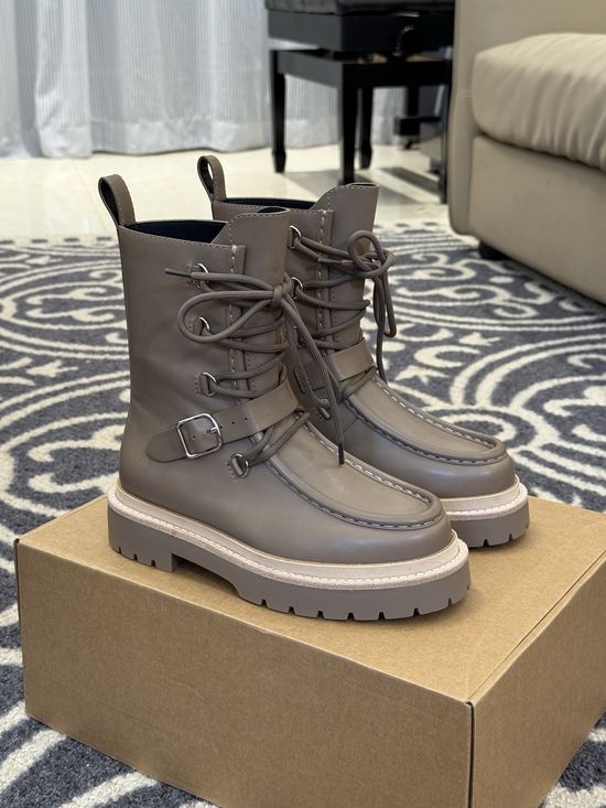 Hermes Premium Calfskin Ankle Boots Comfortable Versatile