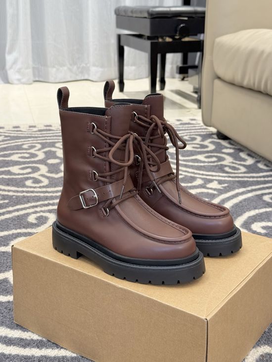 Hermes Premium Calfskin Ankle Boots Comfortable Versatile